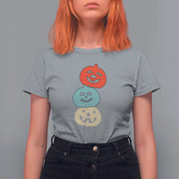 Vintage Halloween Pumpkin Funny Retro Gift T Shirt For Women Cute Spooky Season Clothing - Wonder Print Shop