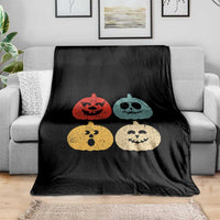 Retro Vintage Halloween Pumpkin Funny Gift Throw Blanket - Wonder Print Shop