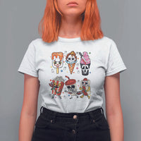 Horror Movie Summer Popsicle Halloween Ice Cream Summerween T Shirt For Women - Wonder Print Shop