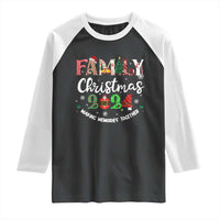 Matching Family Christmas 2024 Raglan Shirt Funny Group Xmas Festive Mom Dad Kids Tees