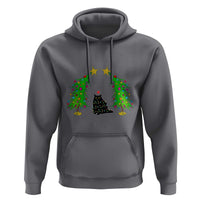 Cute Cat Christmas Hoodie Kitty Cat Lover Xmas Tree Lights