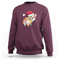 Christmas Corgi Dog Sweatshirt Cute Animal Pet Puppy Lover Gift Xmas Lights - Wonder Print Shop