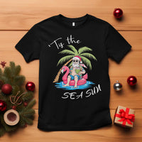 Hawaiian Christmas Hawaii Santa T Shirt Tis The Sea Sun Beach Hawaii Xmas In July Tropical Xmas Gift Family Holiday - Wonder Print Shop