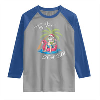 Hawaiian Christmas Santa Raglan Shirt Tis The Sea Sun Beach Hawaii Xmas Tropical Xmas