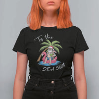 Hawaiian Christmas Hawaii Santa T Shirt For Women Tis The Sea Sun Beach Hawaii Xmas In July Tropical Xmas Gift Family Holiday - Wonder Print Shop
