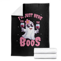 Halloween Women Ghost Cute Funny Throw Blanket I'm Just Here For The Boos - Wonder Print Shop