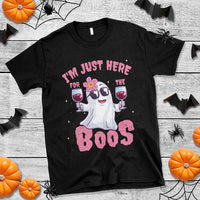 Halloween Women Ghost Cute Funny T Shirt I'm Just Here For The Boos - Wonder Print Shop