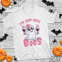 Halloween Women Ghost Cute Funny T Shirt I'm Just Here For The Boos - Wonder Print Shop