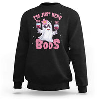 Halloween Women Ghost Cute Funny Sweatshirt I'm Just Here For The Boos - Wonder Print Shop