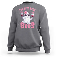 Halloween Women Ghost Cute Funny Sweatshirt I'm Just Here For The Boos - Wonder Print Shop