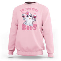 Halloween Women Ghost Cute Funny Sweatshirt I'm Just Here For The Boos - Wonder Print Shop