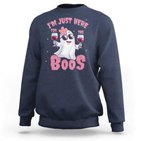Halloween Women Ghost Cute Funny Sweatshirt I'm Just Here For The Boos - Wonder Print Shop