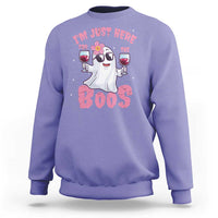 Halloween Women Ghost Cute Funny Sweatshirt I'm Just Here For The Boos - Wonder Print Shop