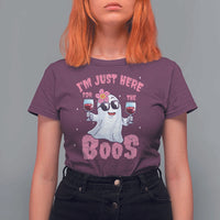 Halloween Women Ghost Cute Funny T Shirt For Women I'm Just Here For The Boos - Wonder Print Shop