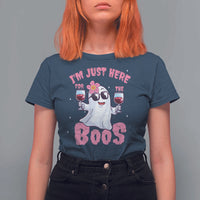 Halloween Women Ghost Cute Funny T Shirt For Women I'm Just Here For The Boos - Wonder Print Shop