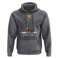 Merry Army Christmas Hoodie Military Family Veteran Xmas Gift Camo Boots