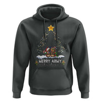 Merry Army Christmas Hoodie Military Family Veteran Xmas Gift Camo Boots