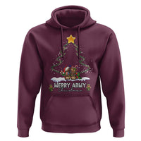 Merry Army Christmas Hoodie Military Family Veteran Xmas Gift Camo Boots