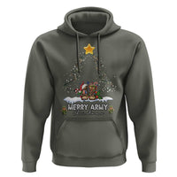 Merry Army Christmas Hoodie Military Family Veteran Xmas Gift Camo Boots