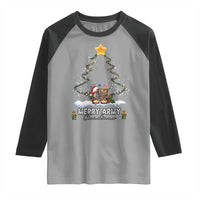 Merry Army Christmas Raglan Shirt Military Family Veteran Xmas Gift Camo Boots