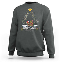 Merry Army Christmas Sweatshirt Military Family Veteran Xmas Gift Camo Boots - Wonder Print Shop