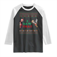Jesus I Saw That Meme Raglan Shirt Funny Ugly Christmas Religious Christian - Wonder Print Shop