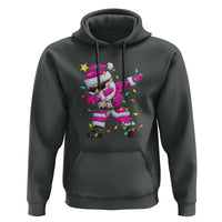 Dabbing Santa Hoodie Xmas Lights Pink Christmas Gifts