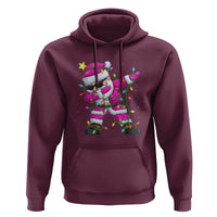 Dabbing Santa Hoodie Xmas Lights Pink Christmas Gifts