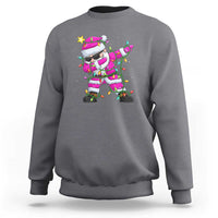 Dabbing Santa Sweatshirt Xmas Lights Pink Christmas Gifts - Wonder Print Shop