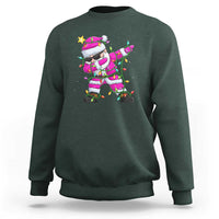 Dabbing Santa Sweatshirt Xmas Lights Pink Christmas Gifts - Wonder Print Shop