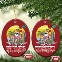 Mele Kalikimaka Hawaiian Christmas Ornament Hawaii Santa Xmas Family Beach Vacation - Wonder Print Shop