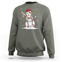 Christmas Baseball Player Sweatshirt Snowman Balls Xmas Gifts Santa Sports Men Boys - Wonder Print Shop