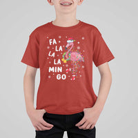 Christmas Flamingo T Shirt For Kid Hawaii Christmas Xmas Lights Tree - Wonder Print Shop