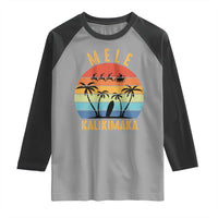 Mele Kalikimaka Hawaiian Christmas Raglan Shirt Retro Hawaii Island Palm Beach Surfboard Surf Xmas Family