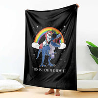 Funny Hanukkah Throw Blanket Jewnicorn This Is How We Jew It - Wonder Print Shop