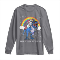 Funny Hanukkah Long Sleeve Shirt Jewnicorn This Is How We Jew It - Wonder Print Shop