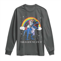 Funny Hanukkah Long Sleeve Shirt Jewnicorn This Is How We Jew It - Wonder Print Shop