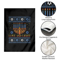Ugly Hanukkah Garden Flag Love and Light Jew Menorah Jewish Chanukah - Wonder Print Shop