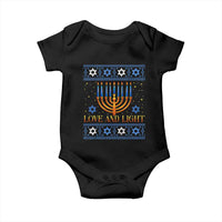 Ugly Hanukkah Baby Onesie Love and Light Jew Menorah Jewish Chanukah - Wonder Print Shop