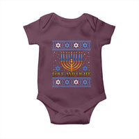 Ugly Hanukkah Baby Onesie Love and Light Jew Menorah Jewish Chanukah - Wonder Print Shop