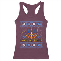 Ugly Hanukkah Racerback Tank Top Love and Light Jew Menorah Jewish Chanukah - Wonder Print Shop