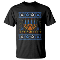 Ugly Hanukkah T Shirt Love and Light Jew Menorah Jewish Chanukah - Wonder Print Shop