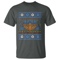 Ugly Hanukkah T Shirt Love and Light Jew Menorah Jewish Chanukah - Wonder Print Shop