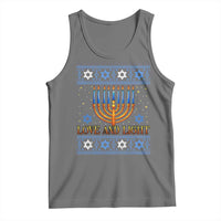 Ugly Hanukkah Tank Top Love and Light Jew Menorah Jewish Chanukah - Wonder Print Shop