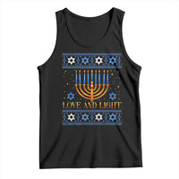 Ugly Hanukkah Tank Top Love and Light Jew Menorah Jewish Chanukah - Wonder Print Shop