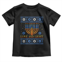 Ugly Hanukkah Toddler T Shirt Love and Light Jew Menorah Jewish Chanukah - Wonder Print Shop