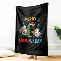Merry Chrismukkah Throw Blanket Happy Christmas Hanukkah Jewish Santa Snowman - Wonder Print Shop
