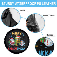 Merry Chrismukkah Spare Tire Cover Happy Christmas Hanukkah Jewish Santa Snowman - Wonder Print Shop