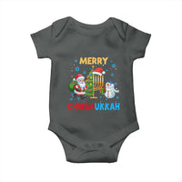 Merry Chrismukkah Baby Onesie Happy Christmas Hanukkah Jewish Santa Snowman - Wonder Print Shop