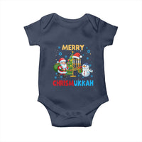 Merry Chrismukkah Baby Onesie Happy Christmas Hanukkah Jewish Santa Snowman - Wonder Print Shop